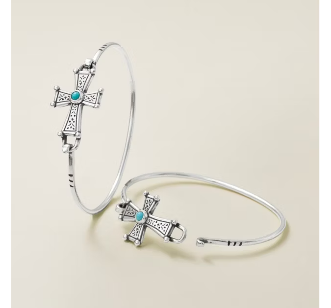 Mission Cross Hook-On Bracelet with Turquoise
