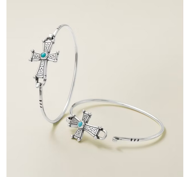 Mission Cross Hook-On Bracelet with Turquoise