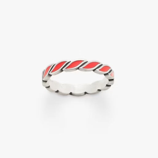 Enamel Twist Stacker Ring