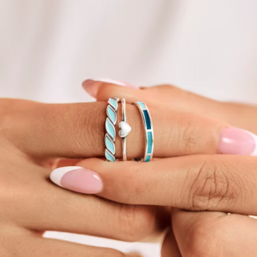 Enamel Twist Stacker Ring