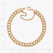 Medium Double Curb Charm Bracelet