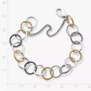 Gold and Silver Loops Charm Bracelet