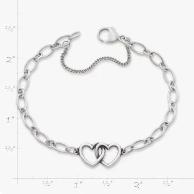 Two Hearts Together Charm Bracelet