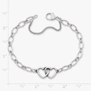 Two Hearts Together Charm Bracelet