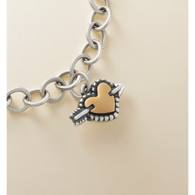 Beaded Heart and Arrow Charm