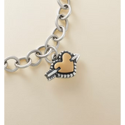 Beaded Heart and Arrow Charm