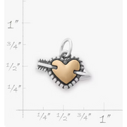 Beaded Heart and Arrow Charm