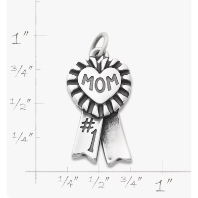 Blue Ribbon "Mom" Charm