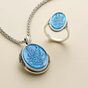 Sculpted Bluebonnet Layered Gemstone Ring