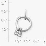 Engagement Ring Charm with Cubic Zirconia