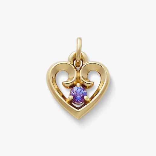 Avery Remembrance Heart Birthstone Charm
