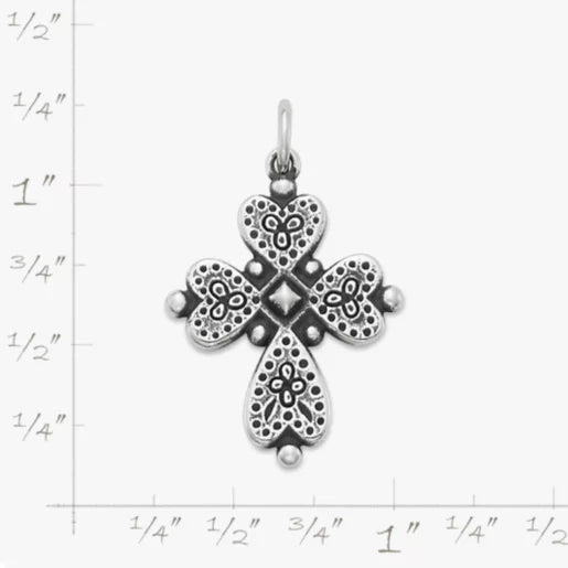 Heart's Devotion Cross Charm