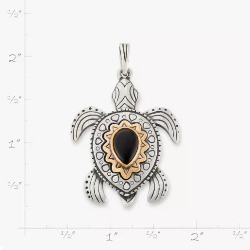 Sea Turtle Gemstone Pendant