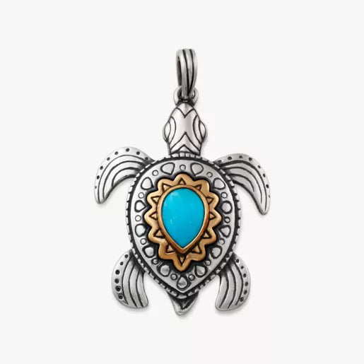 Sea Turtle Gemstone Pendant