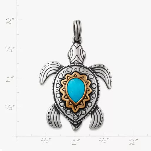 Sea Turtle Gemstone Pendant