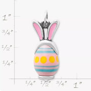 Enamel Bunny Ears Art Glass Charm