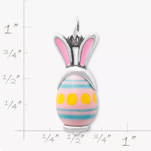 Enamel Bunny Ears Art Glass Charm