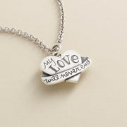 "My Love Will Never End" Heart Charm