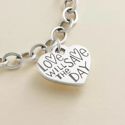 Love Will Save the Day Heart Charm