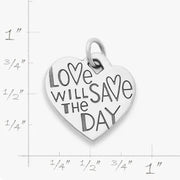 Love Will Save the Day Heart Charm