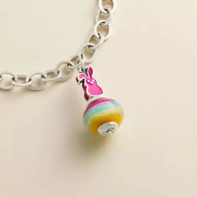 Enamel Sweet Bunny Art Glass Charm