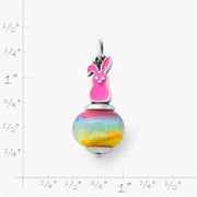Enamel Sweet Bunny Art Glass Charm