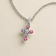 Enamel Floral Cross Pendant