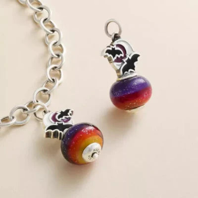 Enamel Halloween Night Art Glass Charm
