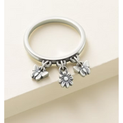 Daisy and Butterflies Dangle Ring