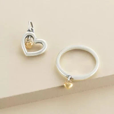 Petite Heart of Gold Dangle Ring