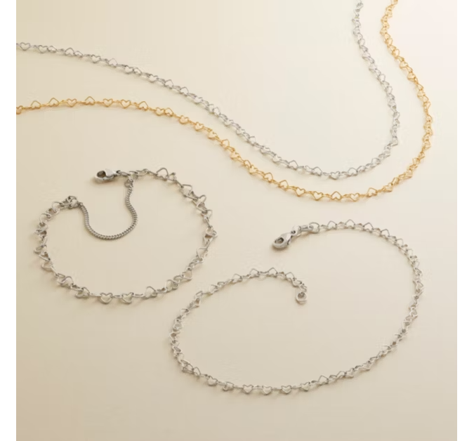 Delicate Connected Hearts Anklet
