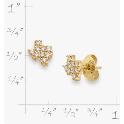 Delicate Pave Diamond Texas Studs