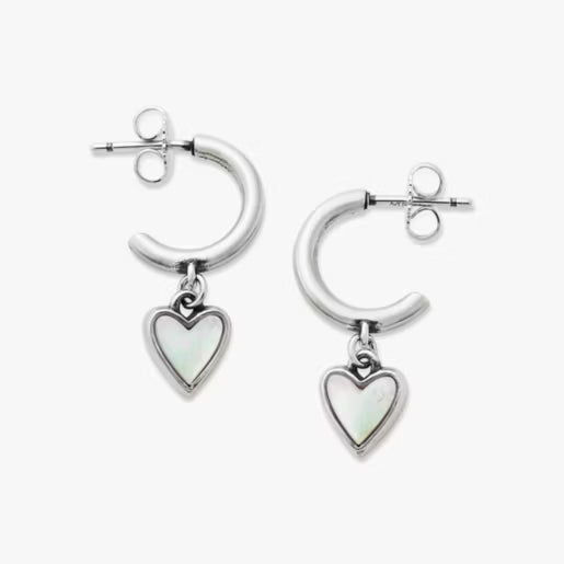 Sweetheart Gemstone Hoop Dangle Earrings