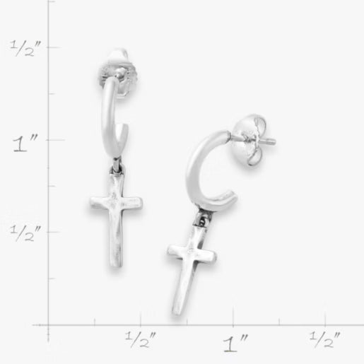 Horizon Cross Hoop Dangle Earrings