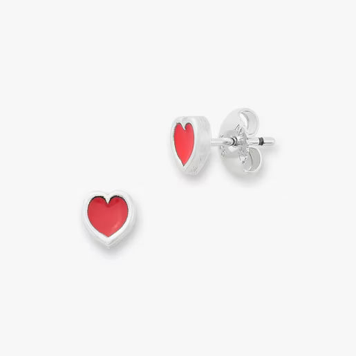 Enamel Connected Hearts Studs