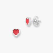 Enamel Connected Hearts Studs