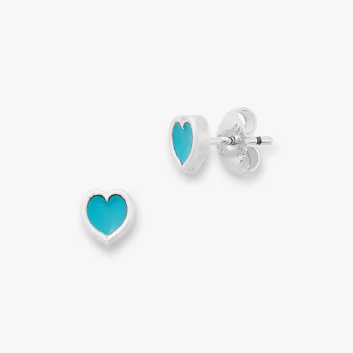 Enamel Connected Hearts Studs
