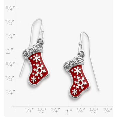Enamel Christmas Stocking Earrings