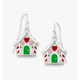 Enamel Gingerbread House Earrings