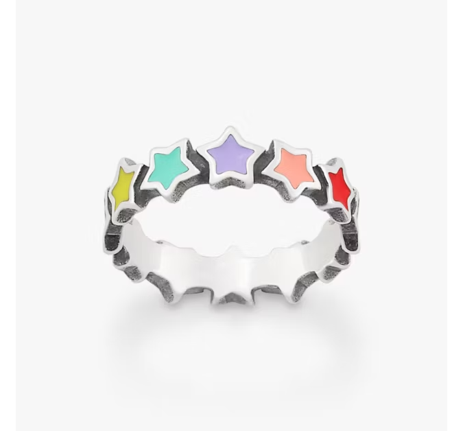 Enamel Connected Stars Ring
