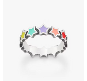 Enamel Connected Stars Ring