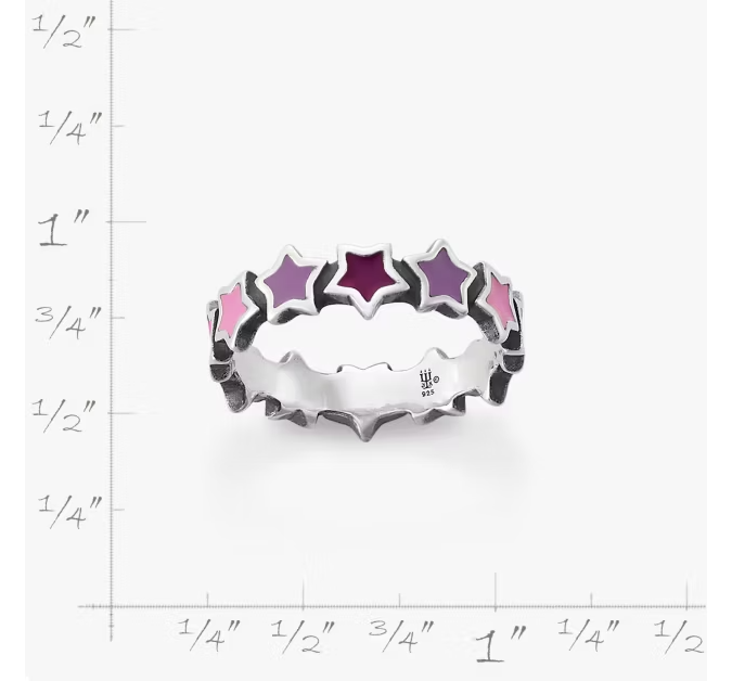 Enamel Connected Stars Ring