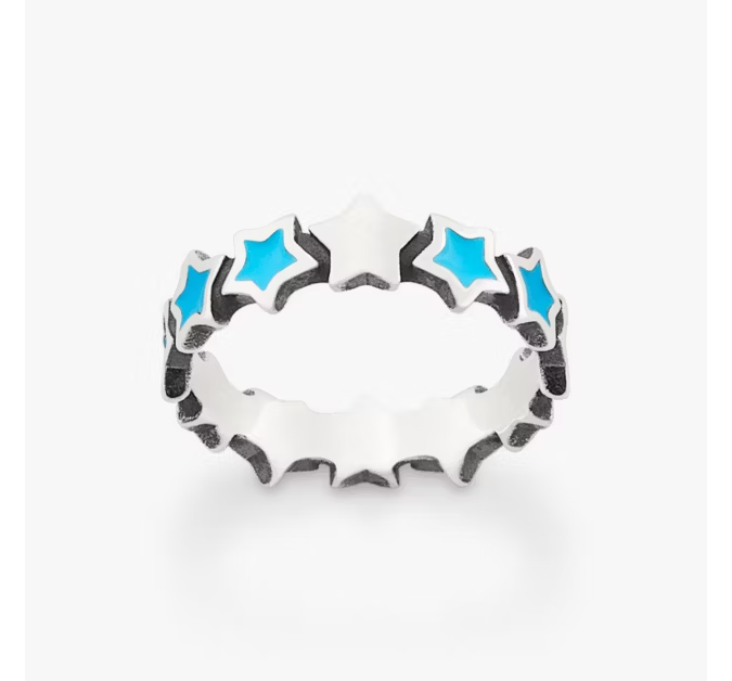 Enamel Connected Stars Ring