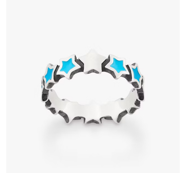 Enamel Connected Stars Ring