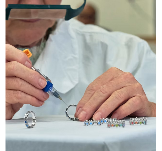 Enamel Connected Stars Ring
