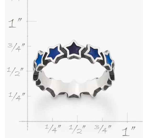 Enamel Connected Stars Ring