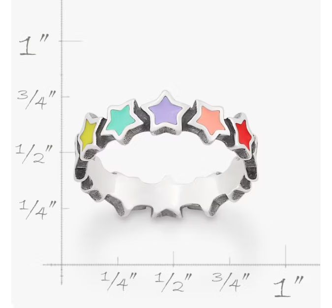 Enamel Connected Stars Ring