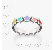 Enamel Connected Stars Ring