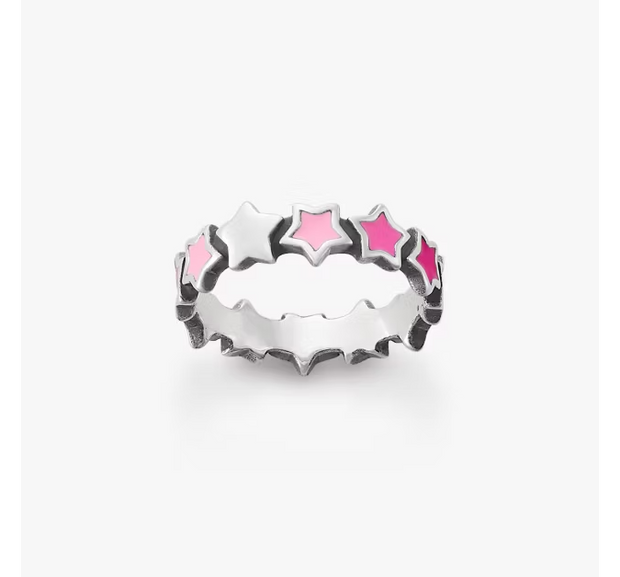 Enamel Connected Stars Ring