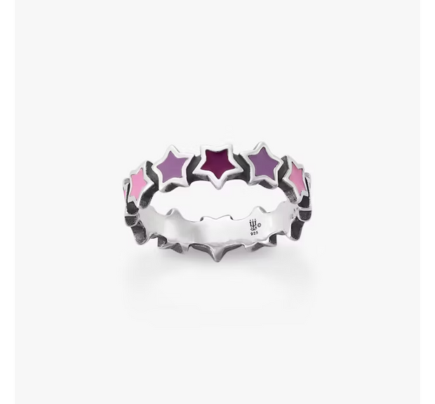 Enamel Connected Stars Ring